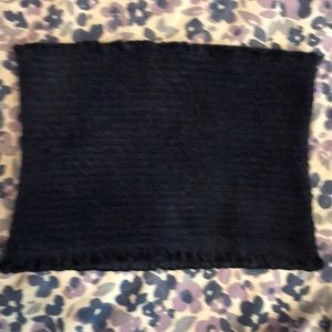 hollister dark blue smocked velvet tube top